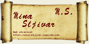 Mina Šljivar vizit kartica